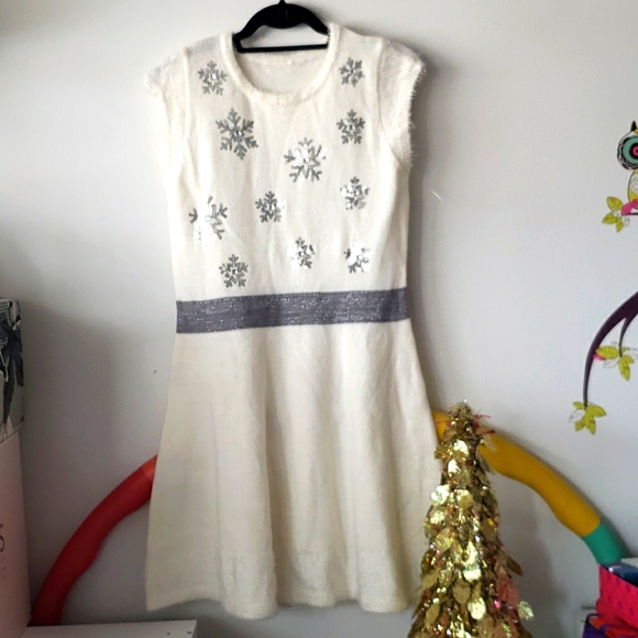 Snow Angel Christmas Sweater Dress M/L - Picture 1 of 10